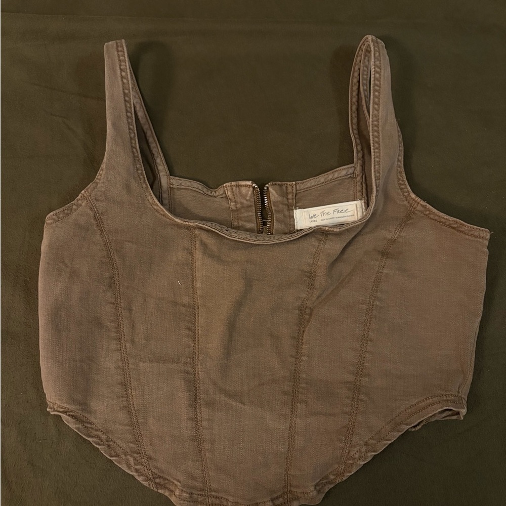 We The Free Brown Crop Top